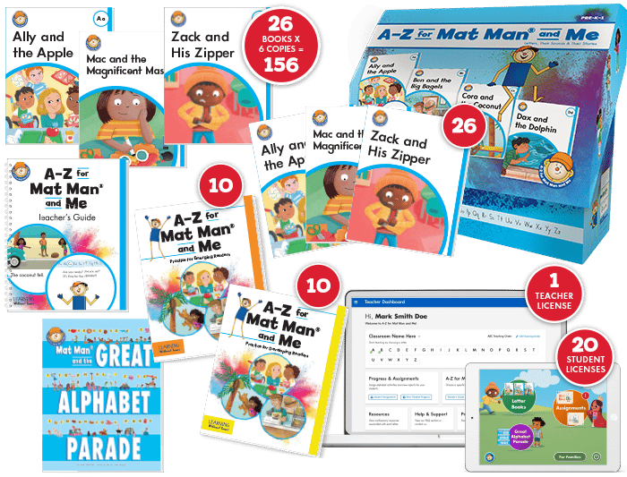 Product: A-Z for Mat Man® and Me: Developing Reader Class Set with Digital