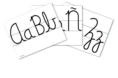 Product: Cursive Alphabet Desk Strips (SPANISH)